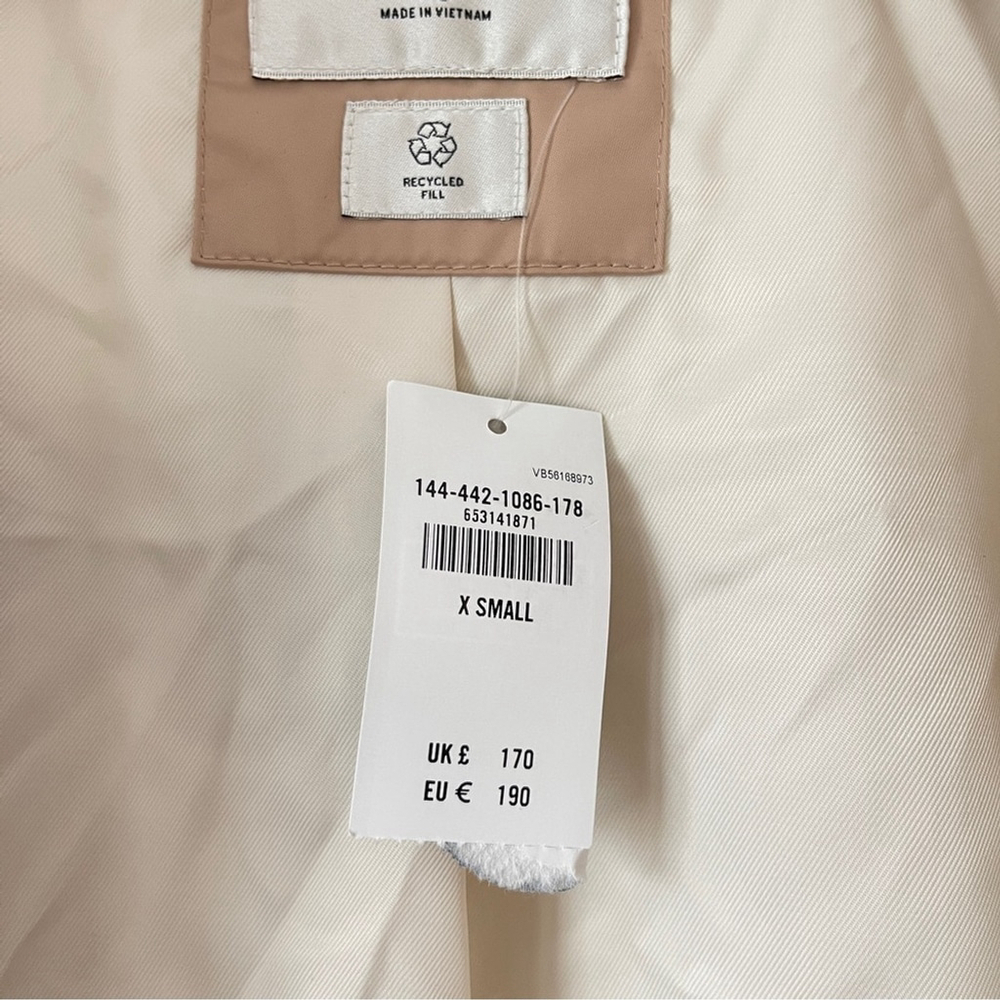 Abercrombie & Fitch Cream and Tan Sherpa Puffer Jacket mini XS ultra collection - Picture 9 of 11